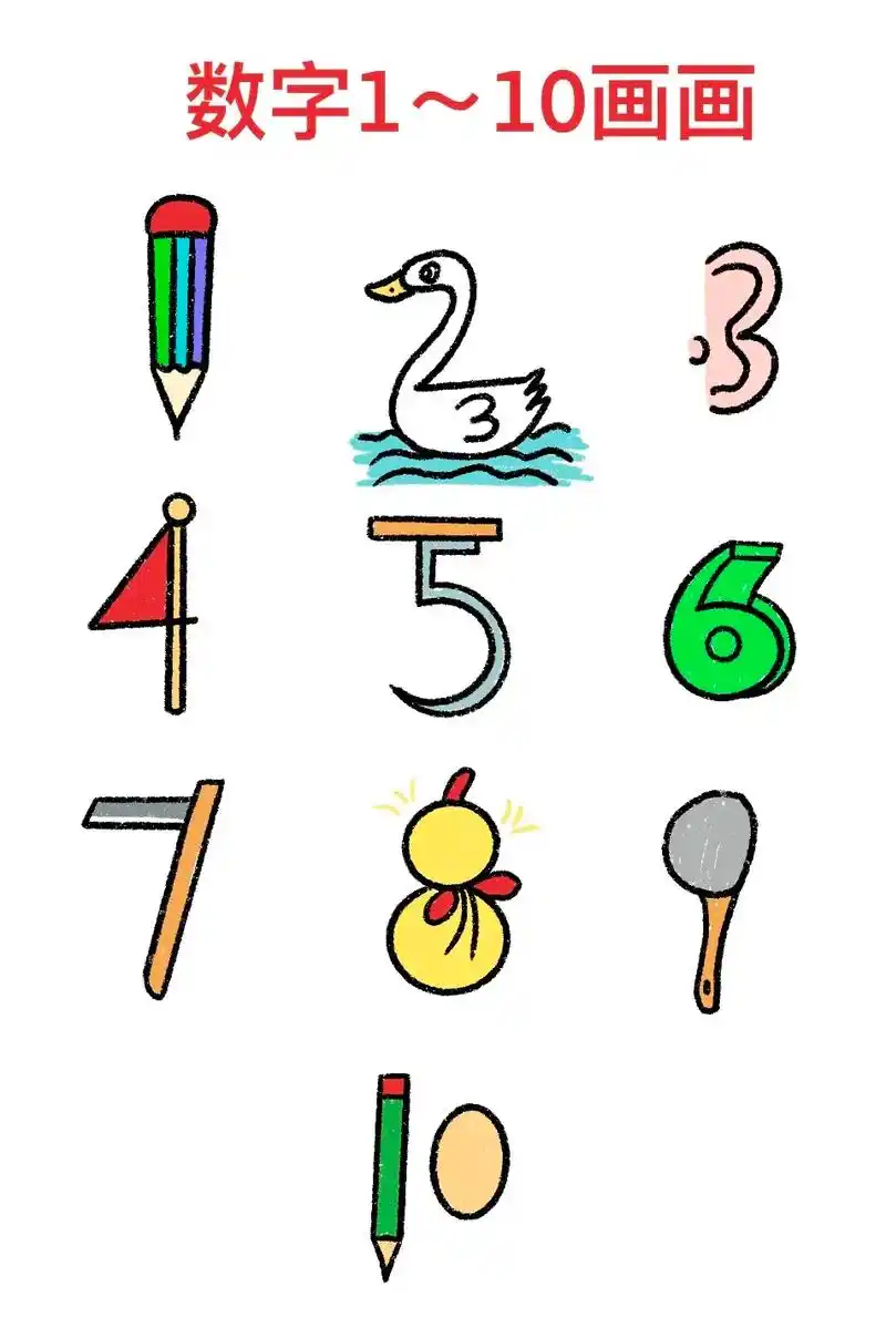 数字1~10画数字歌,艾特好朋友画起来吧