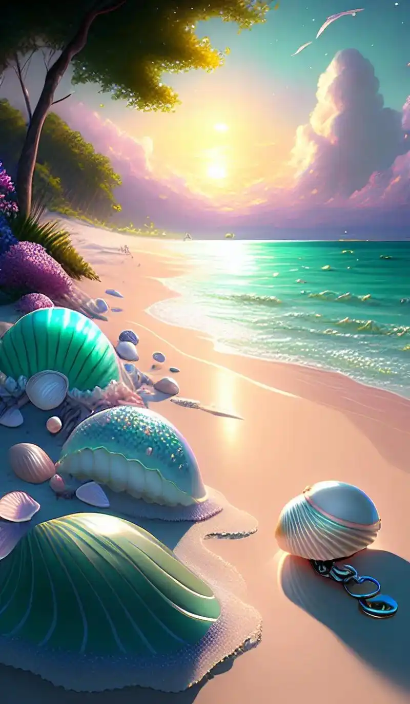 美丽,漂亮的 贝壳 沙滩 #壁纸 - 抖音