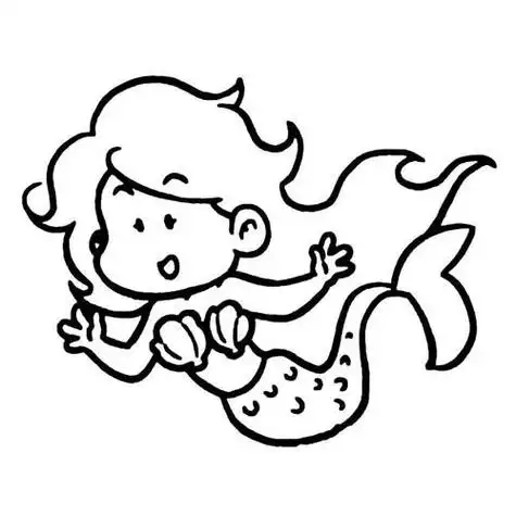 漂亮的美人鱼怎么画 卡通美人鱼简笔画图片