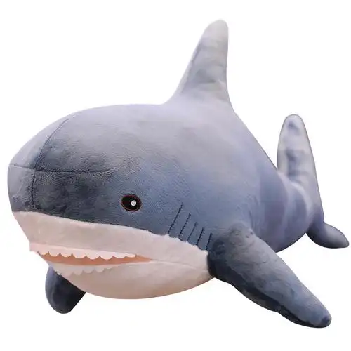 抱枕鲨鱼公仔毛绒玩具大白鲨布娃娃玩偶男孩女生睡觉毛绒布艺类玩具