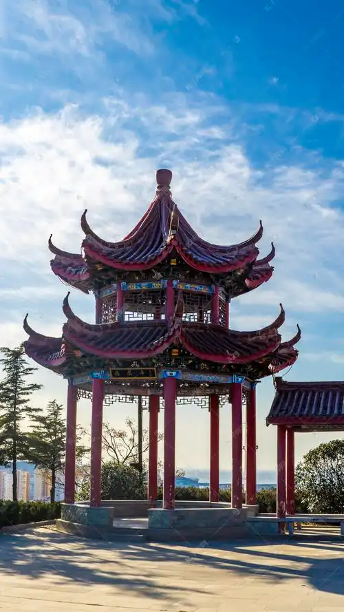 摄影图库 八角亭 蓝天下的八角古亭高清图片摄影图蓝天下的八角古亭