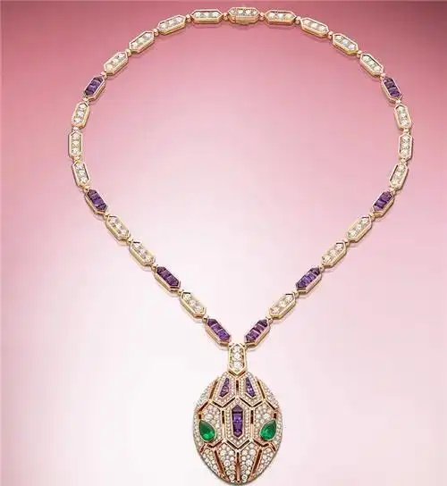 bvlgari宝格丽蛇形吊坠项链