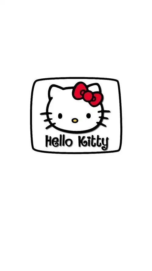 hello kitty 凯蒂猫 黑白 简笔画
