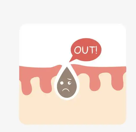 卡通痘痘挤痘痘挤黑头皮肤卡通形象免抠素材