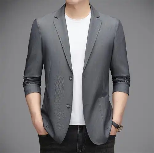 高档西服男装休闲小西装外套男士韩版修身商务春秋单件上衣-阿里巴巴