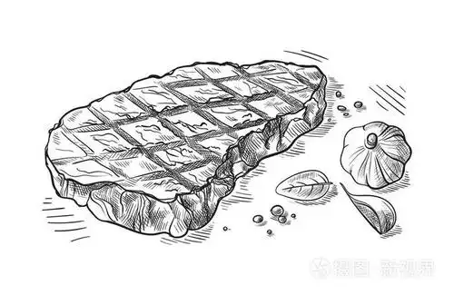 白色背景的美味煎肉牛排