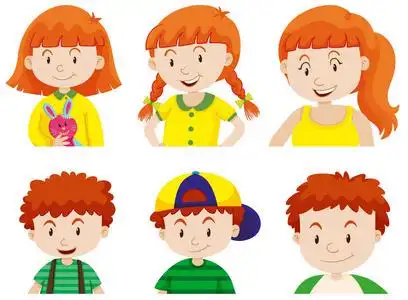 女孩和男孩成长照片