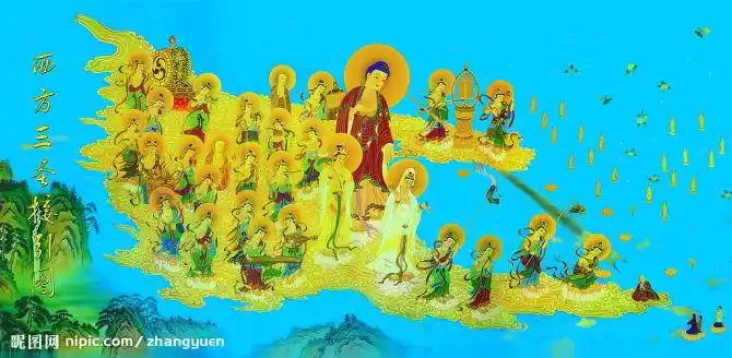 视频:西方三圣接引至极乐世界的精彩动画