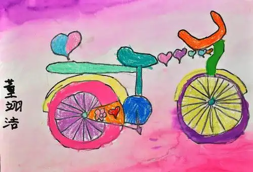 少儿书画作品-自行车/儿童书画作品自行车欣赏_中国少儿美术教育网