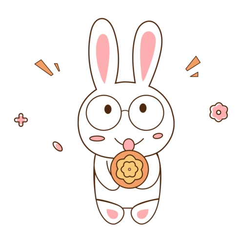 中秋节小白兔月饼卡通可爱元素