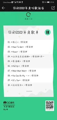 q音年度歌单(蔡徐坤)