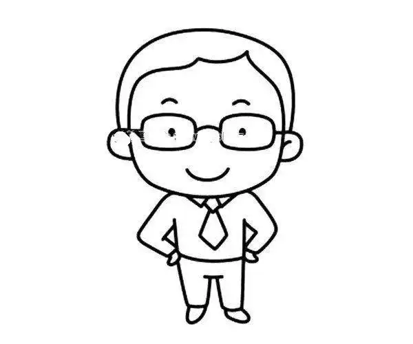 帅气的叔叔 - 儿童简笔画大全