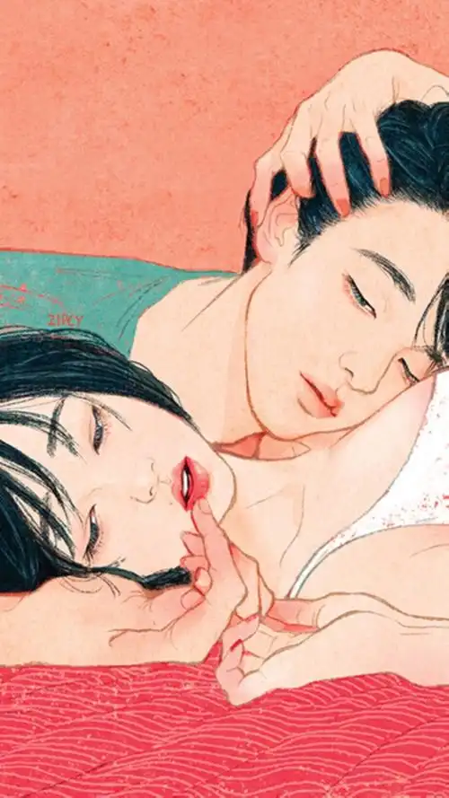 可爱卡通情侣手机壁纸两个人在一起的