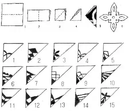 星有几种七角星剪纸五角形折剪法将正方形纸对折依叁角形底边中点再折