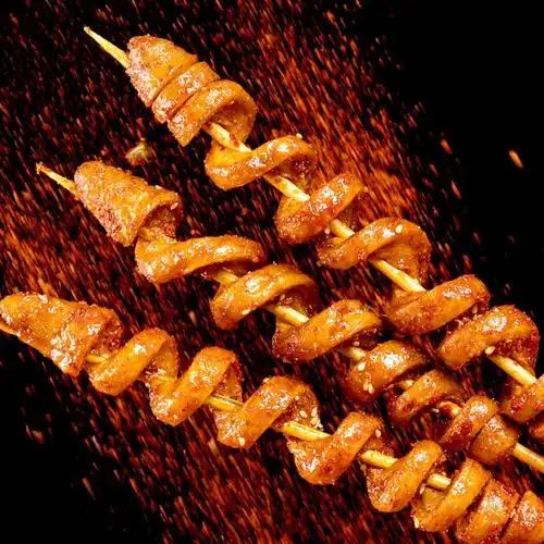 馋嘴玖味烤面筋串半成品商用摆摊车街边网红零食家用烧烤手工小吃