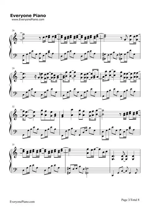 可惜没如果-林俊杰五线谱预览3