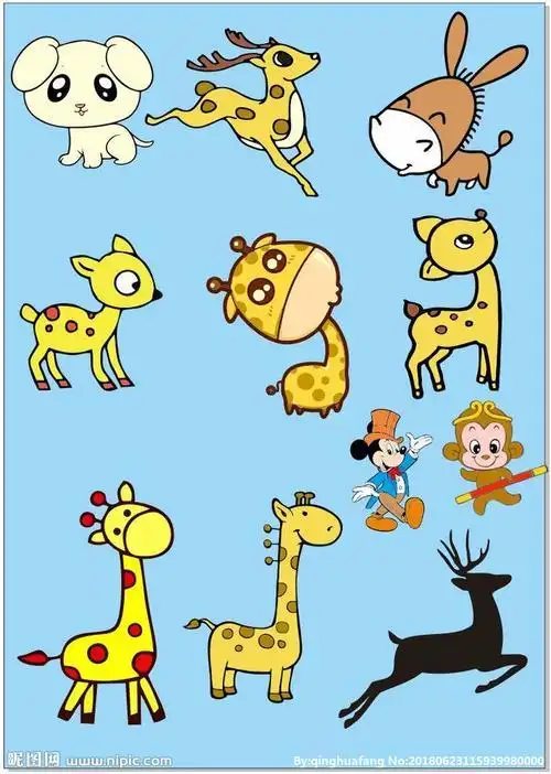 卡通简笔画小动物画册封面