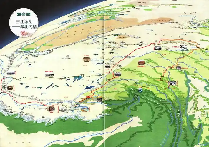 三江源头藏北羌塘旅游路线图_地图窝