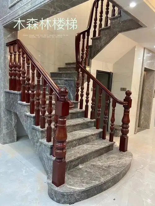 实木楼梯实木扶手定制