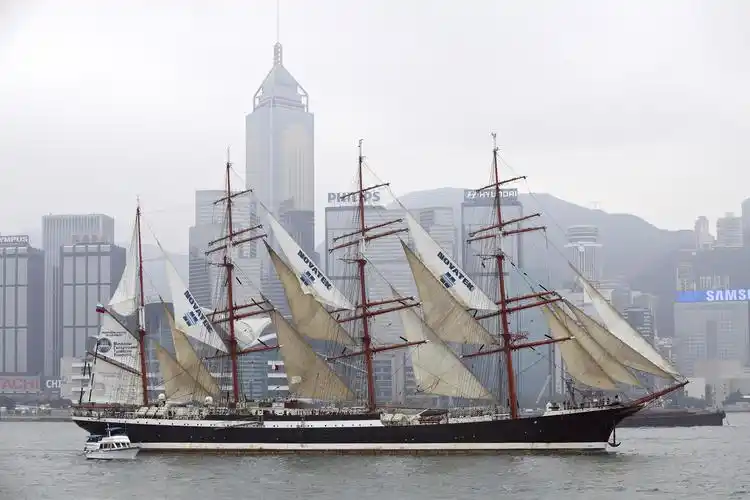 世界最大古帆船谢多夫号首度访港停泊于海港城