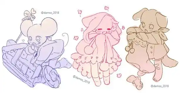 绘画参考#12种冬季主题q版小光头兽设模板,… - 半次元 - acg爱好者