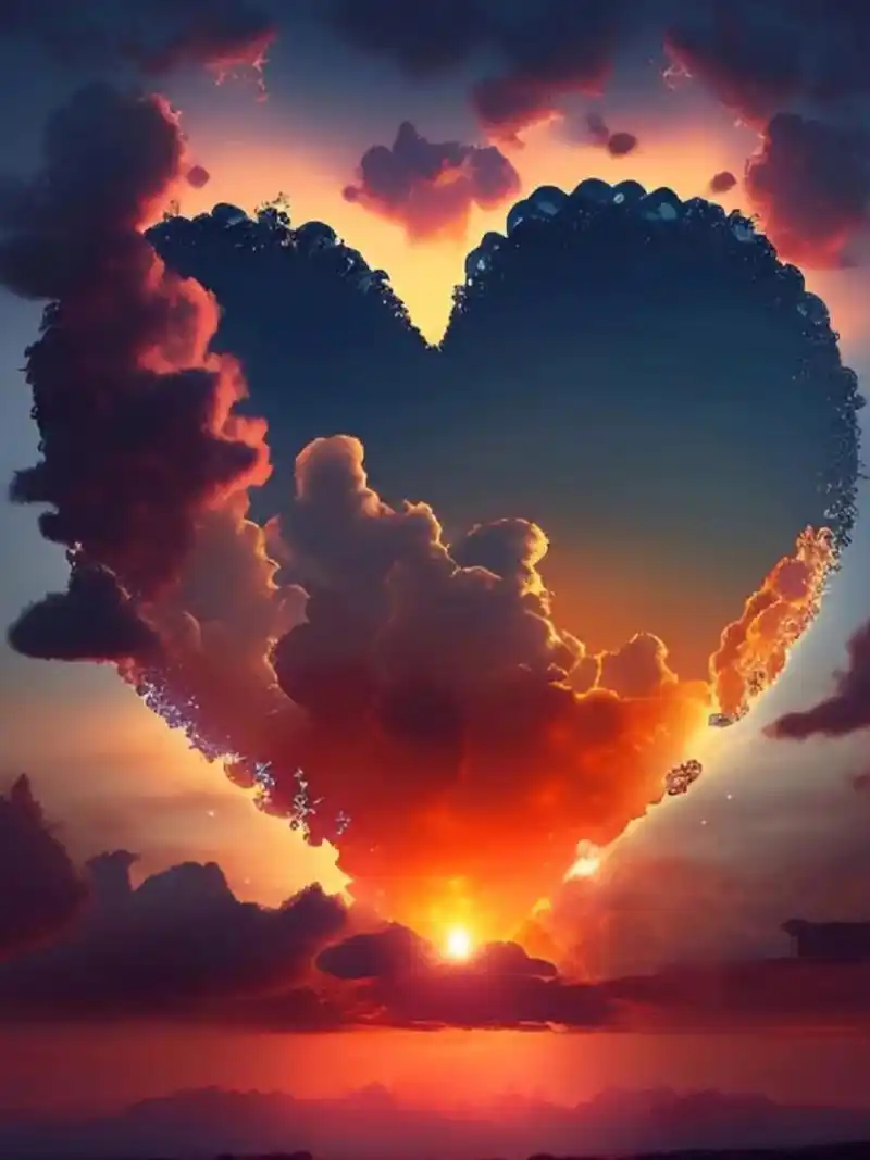 落日爱心图