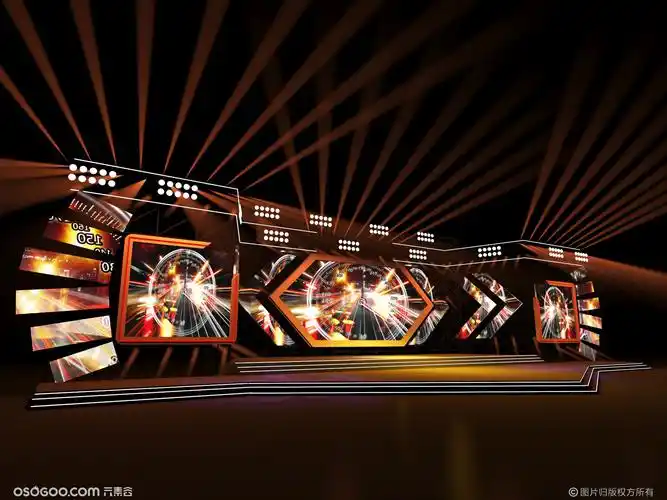 3d设计效果图科技回溯大会舞台舞美设计