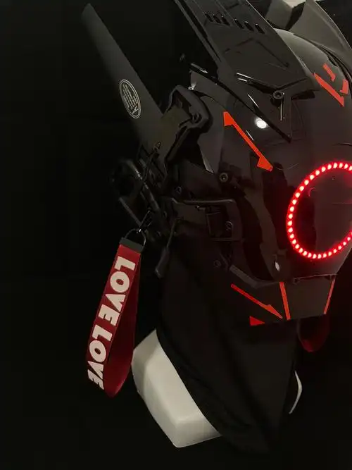 头盔男士全脸面具赛博朋克面具cosplay赛博朋克头盔led面罩diy科幻机