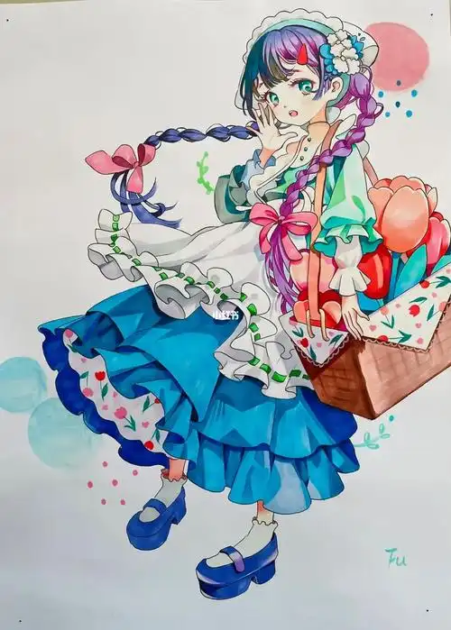 马克笔手绘动漫进行中已完成