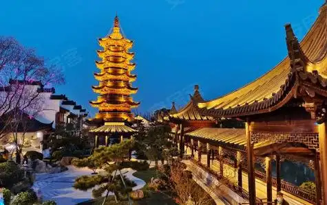 绿中海家门口的泗泾古镇夜景实拍