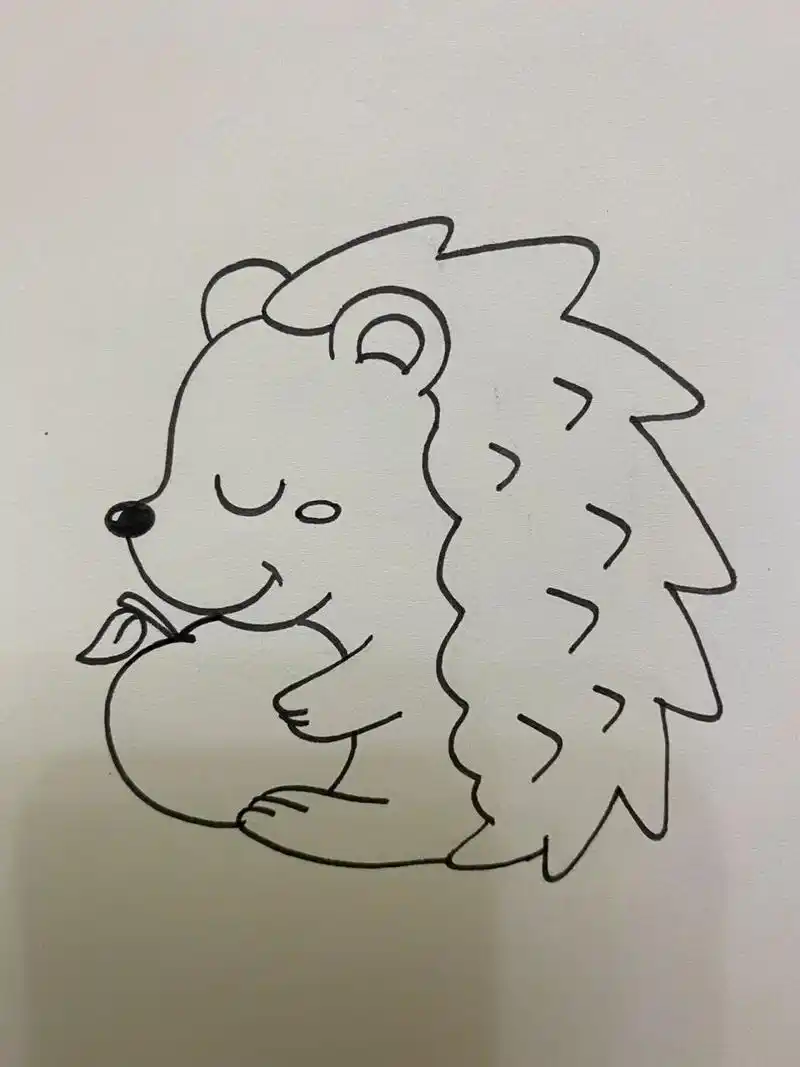儿童动物简笔画(44/100) 卡通刺猬