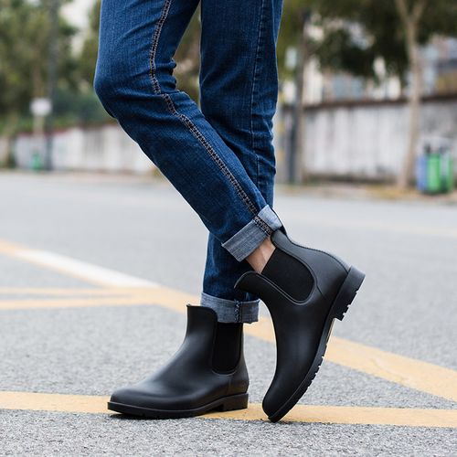 雨鞋男潮时尚款外穿水鞋短筒新款防水低帮软底雨鞋