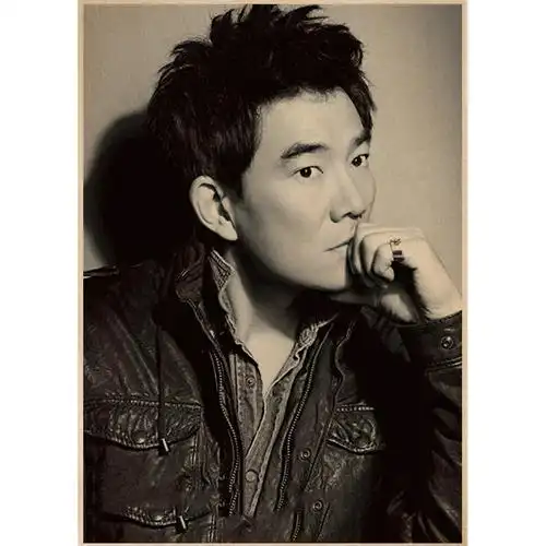 任贤齐歌手牛皮纸海报奶茶茶店咖啡厅ktv宿舍餐厅现代装饰画