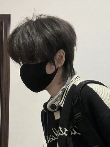 长发假发男日系鲻鱼头微分齐刘海狼尾发网红道具蓬松自然整顶发套