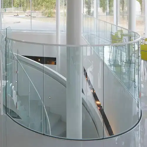 铝u槽固定无立柱玻璃栏杆,海滨阳台双扶手玻璃栏杆,玻璃护栏