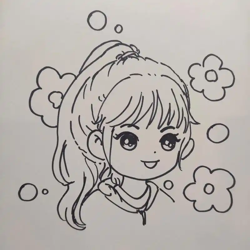 q版女头像‖各种马尾辫参考 最近工作要求给学生们画头像.