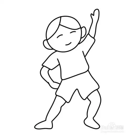 简笔画--在做体操的学生