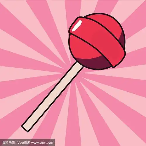 白色背景上的棒棒糖漫画波普艺术