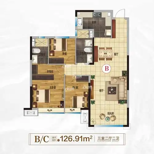 恒大名都11#楼b/c户型