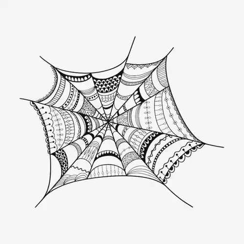 手绘黑色线条网状装饰插图