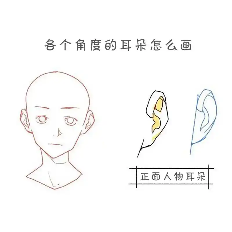 人物耳朵绘画素材#画 - 抖音