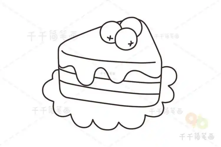 简笔画可爱甜点蛋糕食物简笔画步骤图片大全蛋糕简笔画画法步骤蛋糕