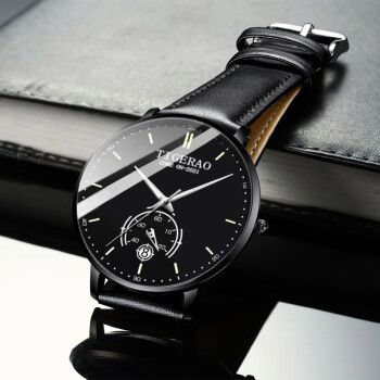 小米星只降首单新款品牌全表国产防水学生男士手表056黑皮带银针