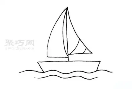 四步画帆船简笔画小朋友们快来学
