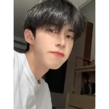 假发男短发韩版帅气微分碎盖齐刘海自然逼真男士蓬松日常全头套式 米