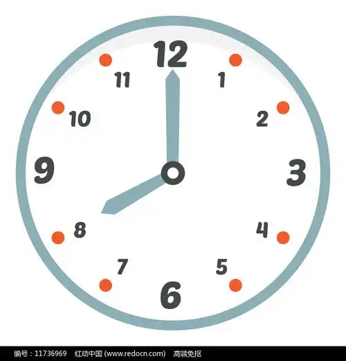 时钟显示晚上八点