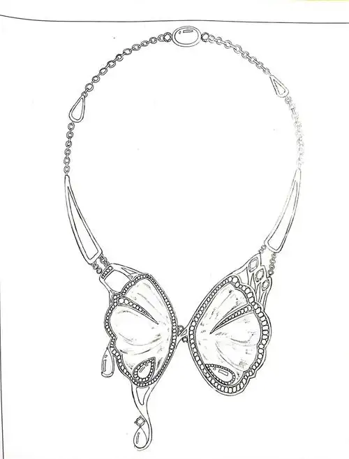 珠宝手绘临摹项链套链