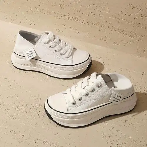 一脚蹬鞋女鞋休闲鞋新款百丽厚底帆布鞋板鞋子商场小白鞋z7k1dcm3