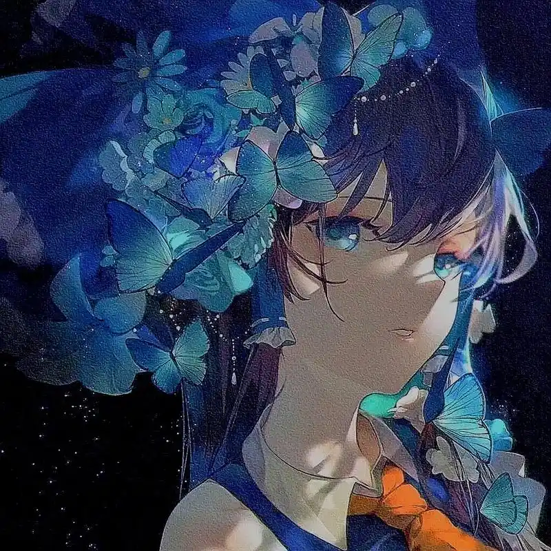 直接封神的绝美蓝色系动漫头像  - 抖音