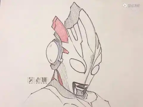 艾克斯奥特曼奥特曼系列线描简笔